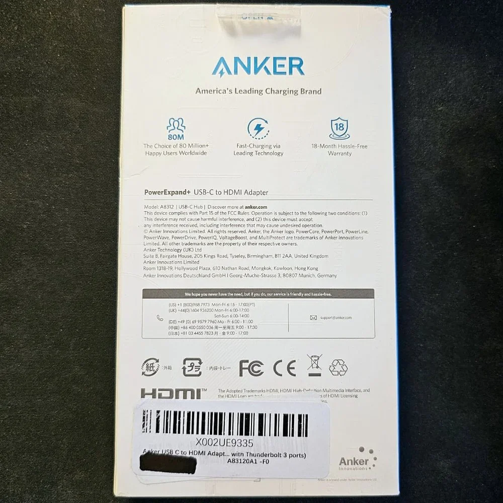 Anker USB C to HDMI Adapter, EUC, original box and manual (4K@60Hz)